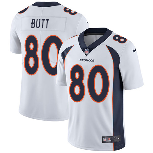 Nike Broncos #80 Jake Butt White Men's Stitched NFL Vapor Untouchable Limited Jersey